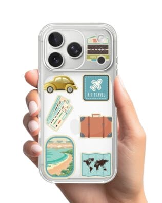 Etui do iPhone 17 Pro Max przeźroczyste, silikonowe Flexi, pocztowe znaczki