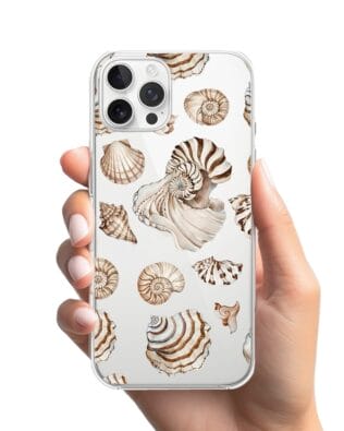 Etui do iPhone 12 Pro Max przeźroczyste, silikonowe Flexi, Summer Patterns, ozdobne muszle