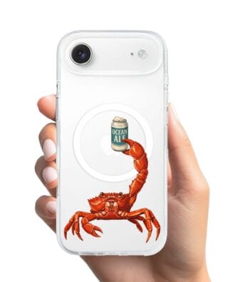 Etui do iPhone Air z MagSafe przeźroczyste, silikonowe Flexi, Paradise, krab z piwem