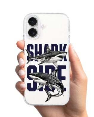 Etui do iPhone 17 z MagSafe przeźroczyste, silikonowe Flexi, Summer Patterns, Shark side