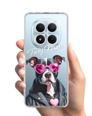 Etui do Xiaomi Redmi Note 15 Pro 5G przeźroczyste, silikonowe Flexi, Puppy Love, pies rasy Amstaff