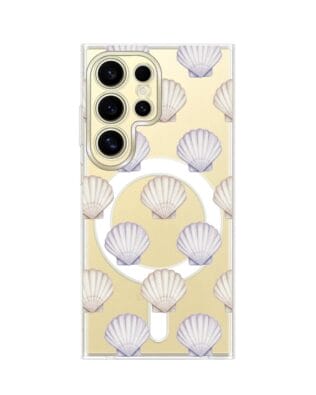 Etui do Samsung Galaxy S24 Ultra z MagSafe przeźroczyste, silikonowe Flexi, Summer Patterns, pastelowe muszelki