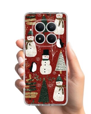 Etui do Xiaomi Redmi Note 15 Pro 4G przeźroczyste, silikonowe Flexi, Przytulne święta, Rustykalna świąteczna kraina