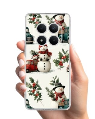 Etui do Xiaomi Redmi Note 15 Pro 4G przeźroczyste, silikonowe Flexi, Przytulne święta, Zimowe miasteczko
