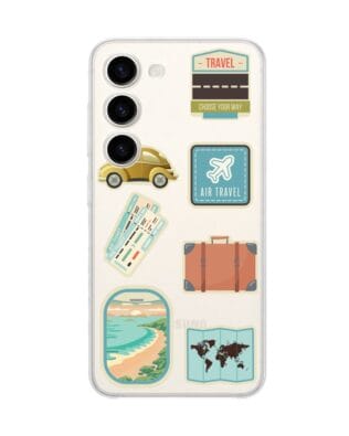 Etui do Samsung Galaxy S23 FE 5G przeźroczyste, silikonowe Flexi, pocztowe znaczki