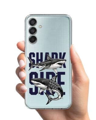 Etui do Samsung Galaxy M15 5G przeźroczyste, silikonowe Flexi, Summer Patterns, Shark side