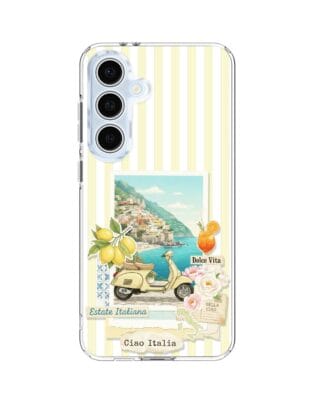 Etui do Samsung Galaxy S24 FE z MagSafe przeźroczyste, silikonowe Flexi, Italian Summer, Ciao Italia