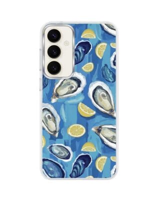 Etui do Samsung Galaxy S23 FE 5G z MagSafe przeźroczyste, silikonowe Flexi, Summer Patterns, ostrygi z cytrynką