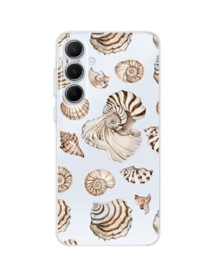 Etui do Samsung Galaxy A55 5G przeźroczyste, silikonowe Flexi, Summer Patterns, ozdobne muszle