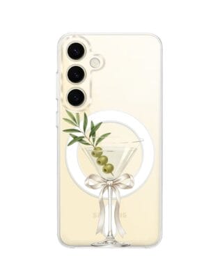 Etui do Samsung Galaxy S24 z MagSafe przeźroczyste, silikonowe Flexi, Paradise, Dry Martini