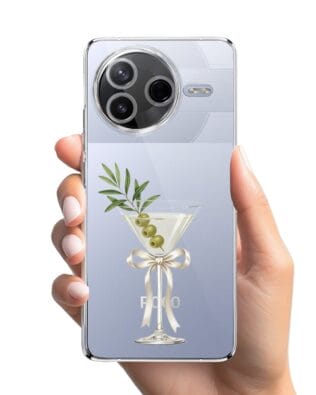 Etui do Xiaomi POCO F7 Pro przeźroczyste, silikonowe Flexi, Paradise, Dry Martini