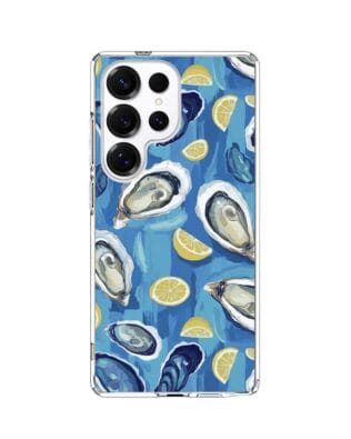 Etui do Samsung Galaxy S25 Ultra z MagSafe przeźroczyste, silikonowe Flexi, Summer Patterns, ostrygi z cytrynką