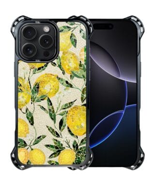 Etui do iPhone 16 Pro IBIZU DropGuard Ultra z MagSafe, Modern Classics, Cytrynowe gaje