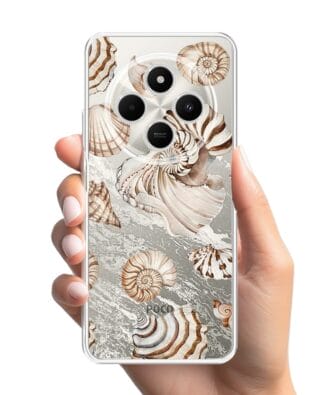 Etui do Xiaomi POCO C75 przeźroczyste, silikonowe Flexi, Summer Patterns, ozdobne muszle