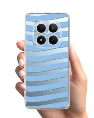 Etui do Xiaomi Redmi Note 15 Pro Plus 5G przeźroczyste, silikonowe Flexi, Summer Patterns, niebieskie paski