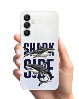 Etui do Samsung Galaxy A25 5G przeźroczyste, silikonowe Flexi, Summer Patterns, Shark side