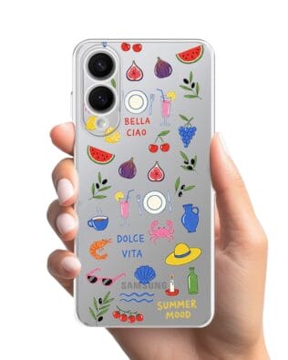Etui do Samsung Galaxy S25 Edge przeźroczyste, silikonowe Flexi, Italian Summer, kolorowe wakacje
