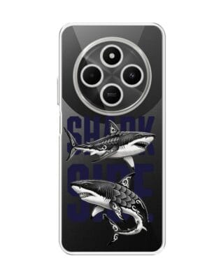 Etui do Xiaomi POCO C75 przeźroczyste, silikonowe Flexi, Summer Patterns, Shark side