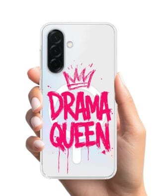 Etui do Samsung Galaxy A37 z MagSafe przeźroczyste, silikonowe Flexi, Positive Vibes, Drama Queen