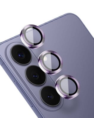 Metalowa osłona obiektywu aparatu ze szkła hartowanego 9H do Samsung Galaxy S26 Plus, 1 zestaw, fioletowa