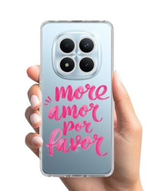 Etui do Xiaomi Redmi Note 15 Pro 5G przeźroczyste, silikonowe Flexi, Positive Vibes, More amore per favore