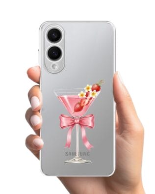 Etui do Samsung Galaxy S25 Edge przeźroczyste, silikonowe Flexi, Paradise, Strawberry Martini