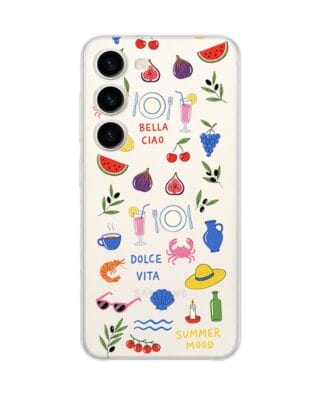 Etui do Samsung Galaxy S23 przeźroczyste, silikonowe Flexi, Italian Summer, kolorowe wakacje