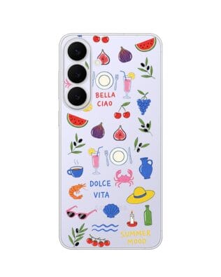 Etui do Samsung Galaxy S25 FE przeźroczyste, silikonowe Flexi, Italian Summer, kolorowe wakacje