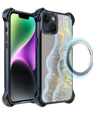 Etui do iPhone 14 Plus IBIZU DropGuard Ultra z MagSafe, Reflect, Złote wybrzeże