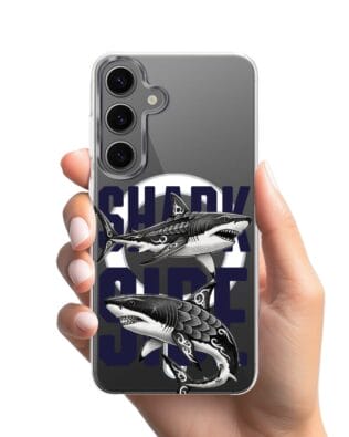 Etui do Samsung Galaxy S24 Plus z MagSafe przeźroczyste, silikonowe Flexi, Summer Patterns, Shark side