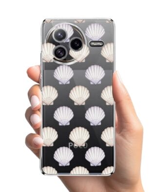 Etui do Xiaomi POCO F7 Ultra przeźroczyste, silikonowe Flexi, Summer Patterns, pastelowe muszelki