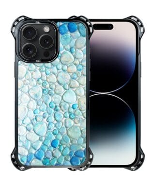 Etui do iPhone 14 Pro IBIZU DropGuard Ultra z MagSafe, Aqua Glass, turkusowe krople
