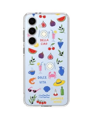 Etui do Samsung Galaxy S24 FE przeźroczyste, silikonowe Flexi, Italian Summer, kolorowe wakacje