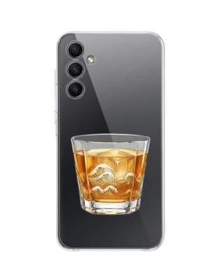 Etui do Samsung Galaxy A34 5G przeźroczyste, silikonowe Flexi, Paradise, Whiskey on the rocks