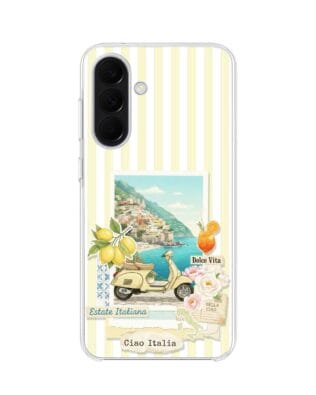 Etui do Samsung Galaxy A37 z MagSafe przeźroczyste, silikonowe Flexi, Italian Summer, Ciao Italia