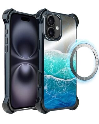 Etui do iPhone 16 IBIZU DropGuard Ultra z MagSafe, Reflect, Szafirowy ocean