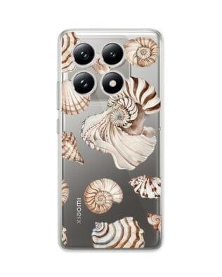 Etui do Xiaomi 14T przeźroczyste, silikonowe Flexi, Summer Patterns, ozdobne muszle