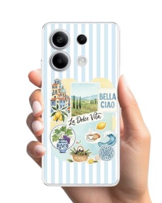 Etui do Xiaomi Redmi Note 13 Pro 5G przeźroczyste, silikonowe Flexi, Italian Summer, La Dolce Vita