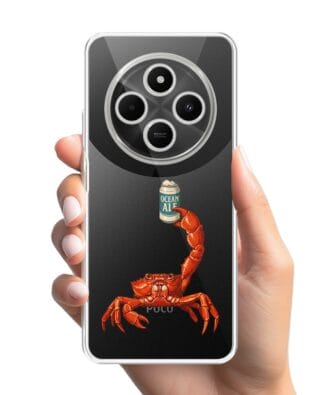Etui do Xiaomi POCO C75 przeźroczyste, silikonowe Flexi, Paradise, krab z piwem