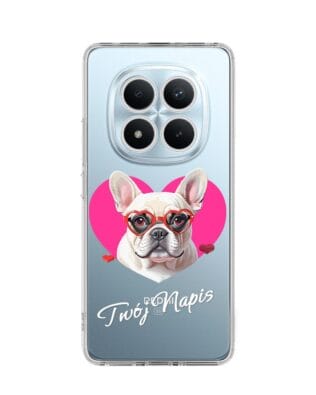 Etui do Xiaomi Redmi Note 15 Pro Plus 5G przeźroczyste, silikonowe Flexi, Puppy Love, pies rasy Buldog Francuski