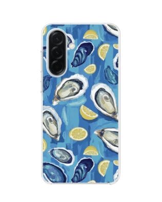 Etui do Samsung Galaxy A36 5G z MagSafe przeźroczyste, silikonowe Flexi, Summer Patterns, ostrygi z cytrynką