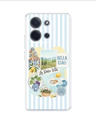 Etui do Xiaomi POCO C85 przeźroczyste, silikonowe Flexi, Italian Summer, La Dolce Vita