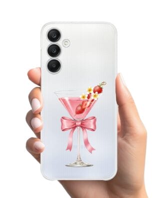Etui do Samsung Galaxy A25 5G przeźroczyste, silikonowe Flexi, Paradise, Strawberry Martini