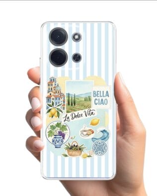 Etui do Xiaomi POCO C85 przeźroczyste, silikonowe Flexi, Italian Summer, La Dolce Vita