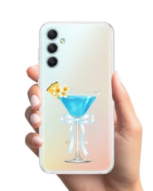 Etui do Samsung Galaxy A34 5G przeźroczyste, silikonowe Flexi, Paradise, Blue Hawaii