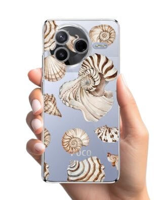 Etui do Xiaomi POCO F7 Pro przeźroczyste, silikonowe Flexi, Summer Patterns, ozdobne muszle
