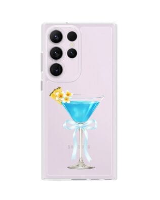Etui do Samsung Galaxy S23 Ultra przeźroczyste, silikonowe Flexi, Paradise, Blue Hawaii