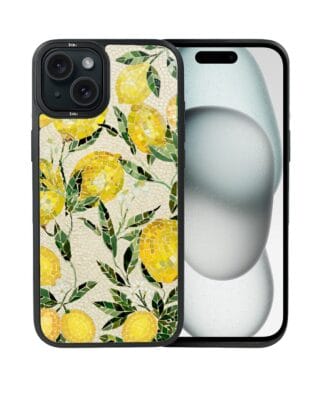 Etui do iPhone 15 IBIZU DropGuard Matt z MagSafe, Modern Classics, Cytrynowe gaje