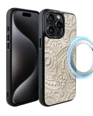 Etui do iPhone 15 Pro Max IBIZU DropGuard Matt z MagSafe, Amalfi, Piaszczysty ornament