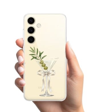 Etui do Samsung Galaxy S24 przeźroczyste, silikonowe Flexi, Paradise, Dry Martini